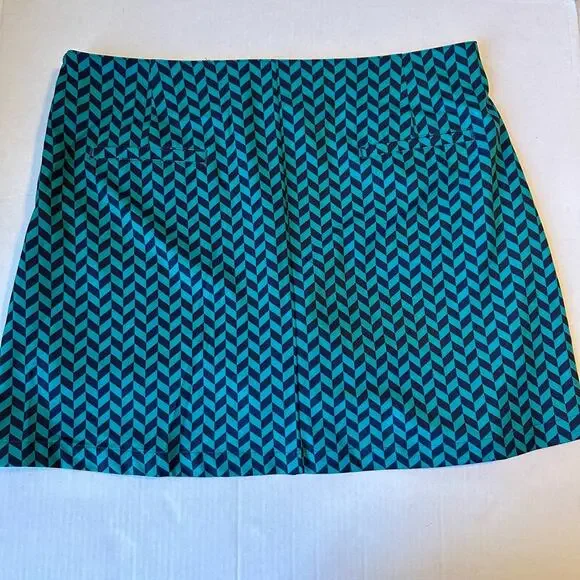 NEW Lady Hagen‎ 17" Long Wrap Golf Skort Size 16-Herringbone Turquoise - Picture 2 of 10